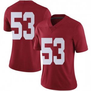 NCAA Women's Alabama Crimson Tide #53 Matthew Barnhill Stitched College Nike Authentic No Name Crimson Football Jersey MS17T22XS
